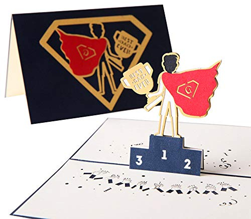 DEESOSPRO® [Tarjeta de Cumpleaños [Tarjeta de Aniversario] con Patrón Emergente 3D Creativo, Regalo para Cumpleaños de papá, Navidad, Día del padre (Super Dad)