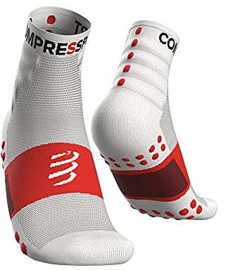 COMPRESSPORT Chaussettes de running - Lot de 2 paires | Renforts talon et pointe - évacuation rapide - résistantes pour sport intensif (FR/ES, Numérique, 45, 48, Taille normale, Taille normale, Blanc)