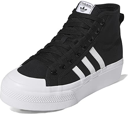adidas Damen Nizza Platform Mid Sneaker, Core Black FTWR White FTWR White, 38 EU
