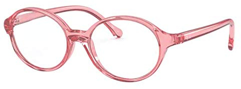 Ray-Ban Junior Kids' RY1901 Round Prescription Eyeglass Frames, Transparent Fuchsia/Demo Lens, 46 mm