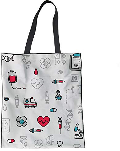 UOIMAG Bolso de hombro de lona para enfermera, estilo médico, para trabajo, fiesta, compras, escuela, regalo para mujeres y niñas