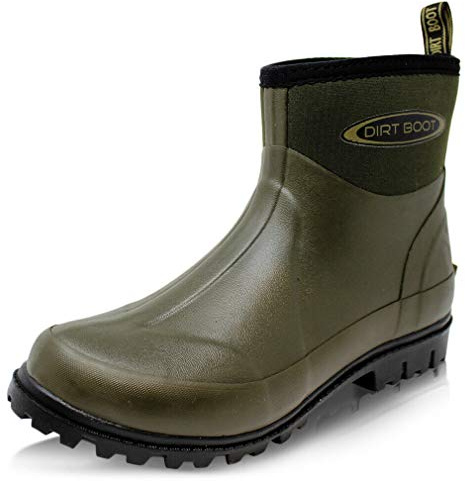 Dirt Boots Unisex Adults Neoprene Wellington Garden Wellies Stable Yard Ankle Mucker Boots (6 UK Women, Green, numeric_6)