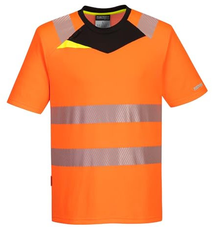 Portwest DX413 Hi Vis Short Sleeve Safety Work Reflective T-Shirt Orange, 4XL