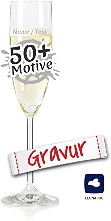 LEONARDO Sektglas mit Gravur personalisiert/Namen Text Motiv, Sekt-Glas graviert als Geschenk zum Geburtstag Jahrestag Hochzeit Verlobung Silvester Einweihung Richtfest (DAILY, 200 ml)