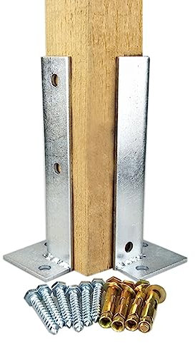 ZAQYCM Support/Fixation Poteau Bois Ancrage De Poteau Ajustable pour Clôture en Bois, Support De Poteau en Acier Inoxydable pour Rambarde De Terrasse, Boîte Aux Lettres, Pergola Et Allée(2 Pcs)