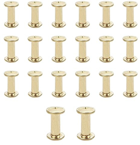 JJWNMLL 20Pcs Chicago Screw Posts,M5*12mm Rivet Chicago Binding Screws Gold | Metal Rivet Replacement Repair for Bags, Collar, Harness, Luggage, Purse, Dog Lead, Backpack, Belt