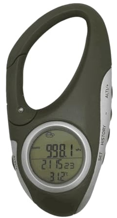 KOMBIUDA Mountaineering Watch Weather Instrument Outdoor Altimeter Mountaineering Carabiner Barometer Handheld Altimeter Compass Handheld
