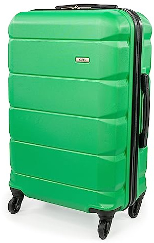 A2B Medium Checked Hold 26-Inch Luggage - Green Hard Sided Travel Suitcase with 4 Spinner Wheels | Hard Shell Hold Bag Weight 3.4kg Cap 64.5L Height 67cm/26 AB001 (Bright Green, Medium)