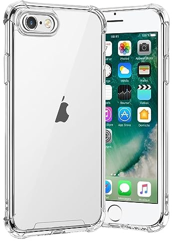 gueche Hülle für iPhone 6s und iPhone 6, Durchsichtig Schutzhülle mit Weiche Silikon Handyhülle, Transparent Bumper Case Cover, mit dem Handyhalterung Auto kompatibel, Handyhalterung Fahrrad