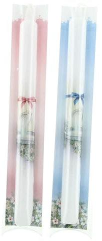 Bougie de Baptême en boîte présentoir - Bougie Chrétienne - Culte Chrétien en Cire végétale