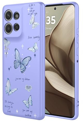 UPLAI-fodral för Motorola Edge 50 Neo, ultratunt silkeslent flytande silikon stöttåligt skydd med premium fiberfoder, mode 3D-målningsmönster sött fodral. P8