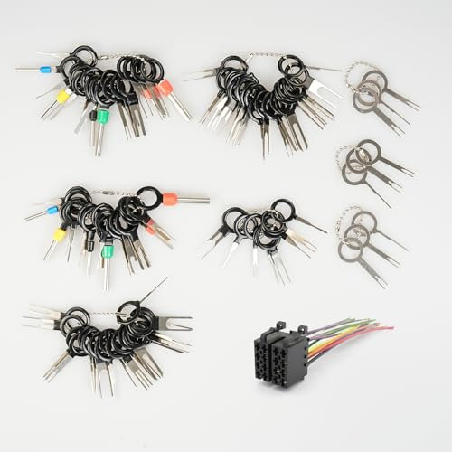 REJOECE Coche Terminal Eliminación Kit, 91 Piezas Kit de Herramientas de extracción de Terminal de automóvil, Extractor de Pines, Cableado Cable Extractor Pin Conector Crimp, Conector de Crimpado
