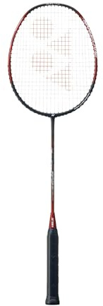 YONEX Nanoflare 001 Ability Badminton Racquet (Strung) - Graphite Frame Hi-Flex Slim Shaft Racket - Black/Red