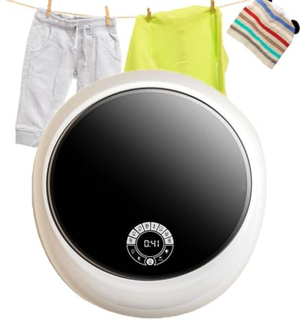 LSBHPPD Mini Lave Linge Compact 3kg Machine à Laver à Tambour Murale,pour sous-Vêtements,Chaussettes,Vêtements,Voyage,Dortoir,Camping-Car,White