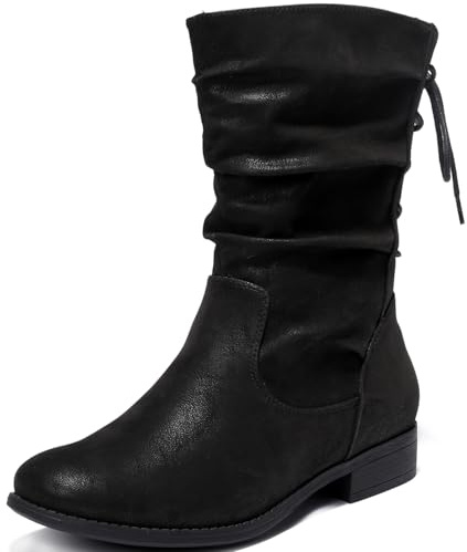 Luoika Women's Extra Wide Width Ankle Boots.Blackpu 231205 9.5XW