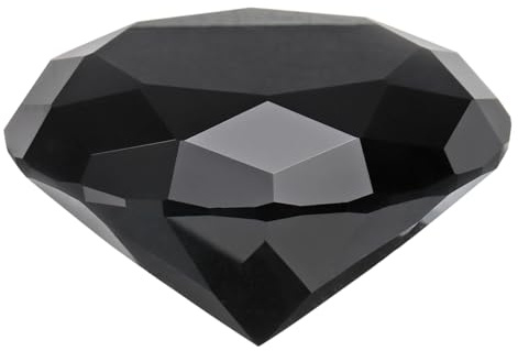QUARKZMAN Transparente Cristal Diamante Pisapapeles, 60mm (2,4 Pulgadas) Artificial Diamante Brillante Cristal Joyería Gemas Pisapapeles Decoración para Cumpleaños, Fiestas (negro)