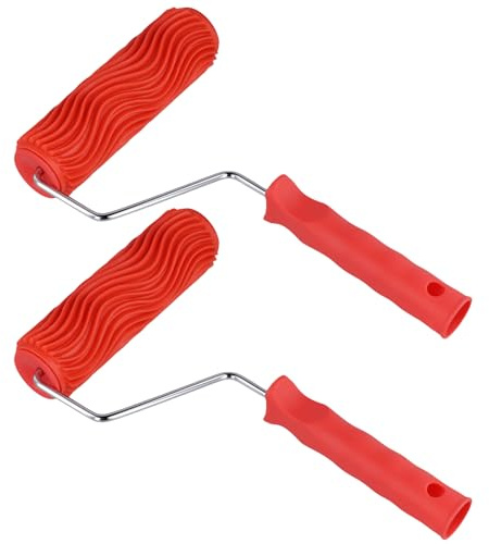 CHUEHKAK Rouleau à Colle pour Bois - Lot de 2 Rouleaux en Silicone avec Poignée Métal 17.5x32cm - Application Rapide et Uniforme pour Bricolage et Artisanat