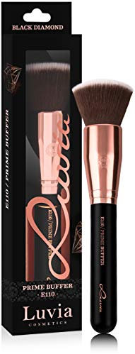 Luvia Buffer Pinsel - Prime Buffer Brush E110 - Foundation-Pinsel Flach In Schwarz/Roségold - Vegane Kosmetik Schminkpinsel/Kosmetikpinsel