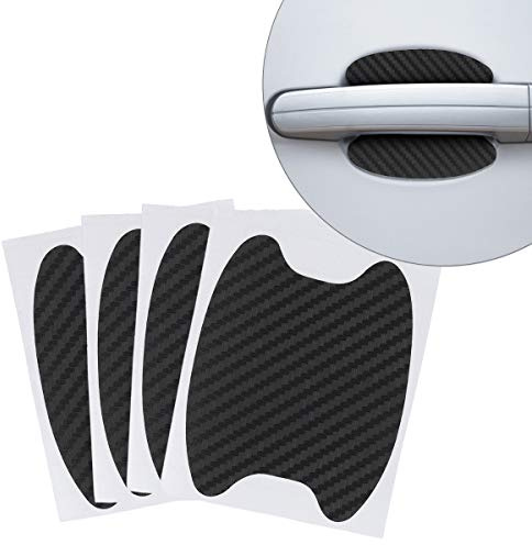 kwmobile 4X Pellicola Protettiva Maniglia Auto - Set Pellicole Autoadesive per Maniglie a Incasso Portiera Laterale Nero - 6,8 x 8,5 cm