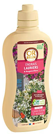 OR BRUN Engrais Lauriers & Bougainvilliers - 1L - Favorise La Floraison & Améliore La Croissance - Fabriqué En France - Utilisable En Agriculture Biologique OBRECLLAURIER1
