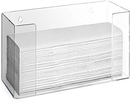 Stock Your Home Acrylic Paper Towel Dispenser - Folded Paper Towel Holder - Wall Mount - Clear