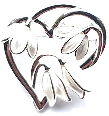 Equilibrium Graceful Snowdrop Silver Plated Brooch