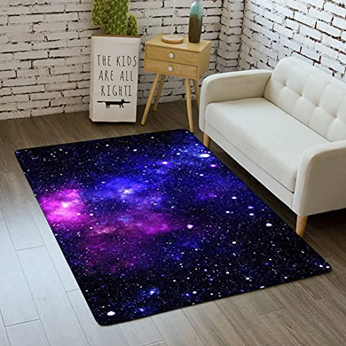 Galaxy stjärnhimmel mattor för tonåring pojke gril barn 3D yttre rymden planettryck sängmattor sovrum vardagsrum dekorationer golv inomhus mattor tvättbara halkfria dynor (lila, 140 x 200 cm)