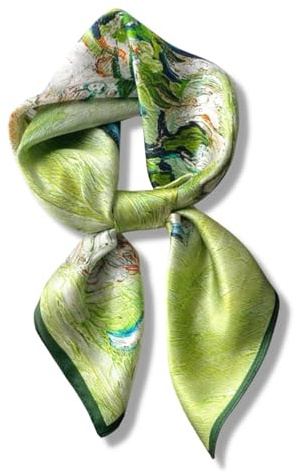 PoeticEHome Écharpe Carrée 100% Soie de Mûrier pour Femme - Foulard en Soie 68x68cm avec Étui Cadeau