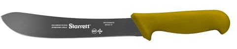 Starrett Professional Steak Knife - BKY606-10 Smal böjd 10 '(250 mm) Ultra Razor Sharp Kök Kockkniv - Gult handtag Rostfritt Stål Kött Skärblad
