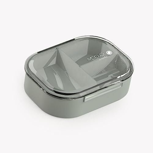 Nuvita 4420 | Contenitore Porta pranzo con 3 scomparti | Lunch Box con Capacità di 490 ml | Schiscetta per Bambini | Bento Box riscaldabile | Contenitore portapranzo | Sage Green