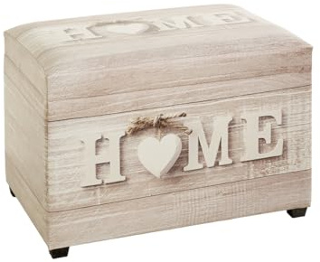 HAKU Möbel Bröstkorg motiv, Imiterat läder, MDF - Storlek: B 58 cm x H 42 cm x D 39 cm, Stil: Industriell
