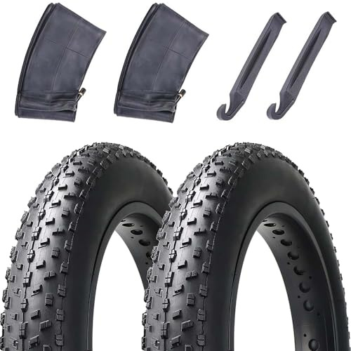 bimiti Fatbike Lot de 2 pneus de vélo 26 x 4,0 pouces 100-559 Pneus de vélo 26 x 4,00 Pneus pliants pour vélo de route, VTT, boue Fat Bike Manteaux 26 pouces 26 x 4,00