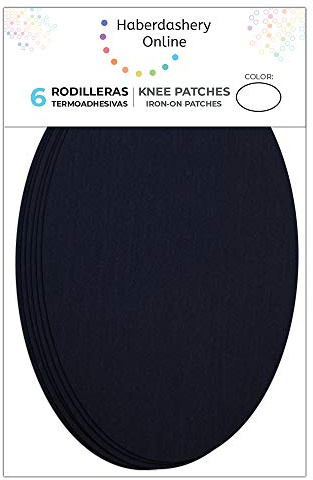 Ginocchiere blu marino termoadesive da ferro. Gomitiere per proteggere i vestiti e riparare pantaloni, giacche, maglioni, camicie. 16 x 10 cm. RP1 (12)