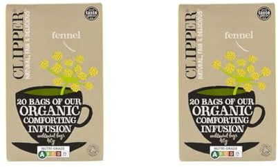 Clipper Organic Fennel Tea Bags | 20 Infusion Teabags | Pure Caffeine Free Tea for Home or Office | Eco-Conscious Herbal Tea Bags | Natural, Unbleached, Plant-Based & Biodegradable in Heat Sealed Bags