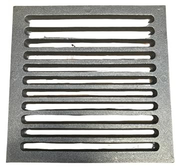 Griglia in ghisa per cenere, 23,5 x 23,5 cm, per camini e stufe a legna