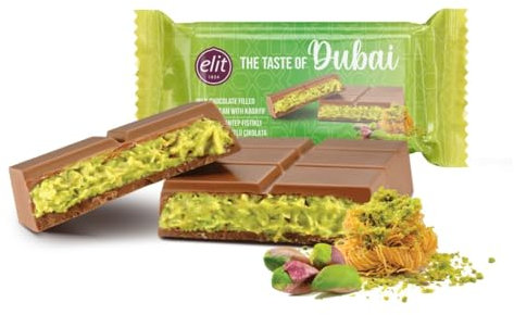 Velafee Dubai Chocolate Bar Pistachio Kunafa Milk 100g, Dubai Made Viral Dubai Pistachio Chocolate Bar, Middle Eastern Dessert, Premium UAE Milk Chocolate