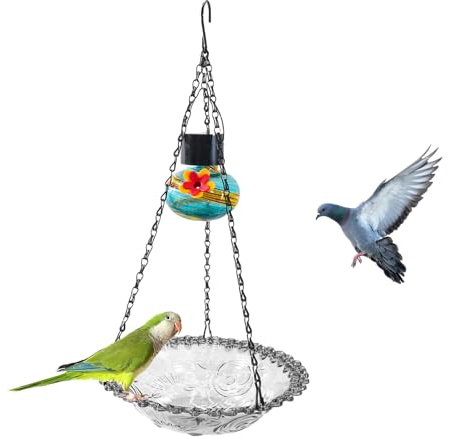 Xijobido s para Aves Silvestres - Bebedero Y para Aves | Bebedero Colgante Resistente A La Intemperie Y Decorativo para Ventana Barandilla Patio Balcón Jardín