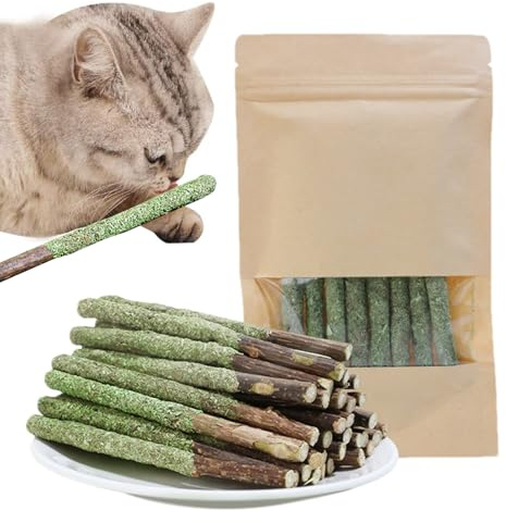 Varillas de hierba para gatos, aperitivos para mascotas, bastón de limpieza para gatos de interior, molhalle en He se fabrican con ingredientes completamente naturales que son un