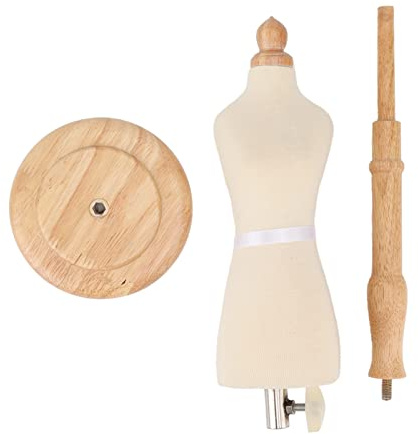 Alomejor Maniquí de Costura con Forma de Vestido para Niños con Base de Madera, Forma de Vestido de Madera de Haya para Exhibición de Ropa, Modelo de Mini para Diseñadores de Moda y Sastres