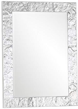 MO.WA Spiegel Wandspiegel Modern 65x85 Silber Rechteckig Eingangsspiegel mit Holzrahmen Wandspiegel Schlafzimmer Wohnzimmer Badezimmer Dekospiegel