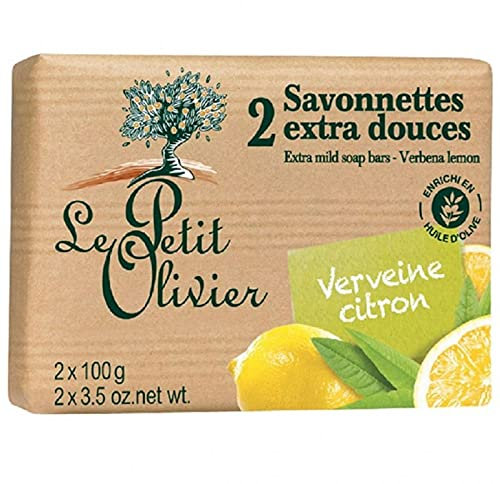 Le Petit Olivier Savonnettes Extra Douces (par 2x100g) Parfum Verveine Citron (lot de 6 soit 12 savonnettes)