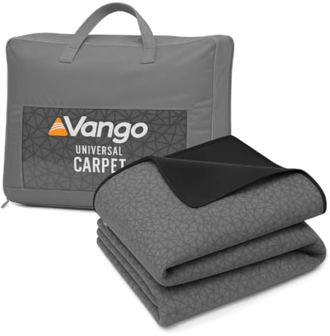 Vango Universal Tent Carpet, Luxury Camping Rug with Soft Woven Nylon Top & Insulating Foam Mid-Layer, Waterproof Non-Slip PE Base, Easy Clean Groundsheet Protector with Carry Bag (130 x 300cm)