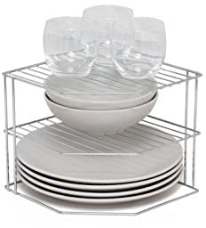 simplywire – Portapiatti a 3 ripiani - Organizer per armadietti da cucina – Cromato