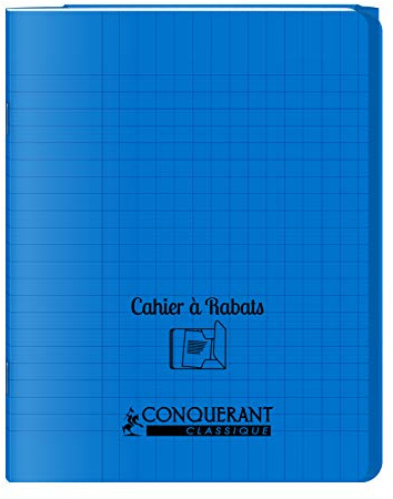 Cahier à rabats 17x22-48 pages - Séyès - Polypro bleu