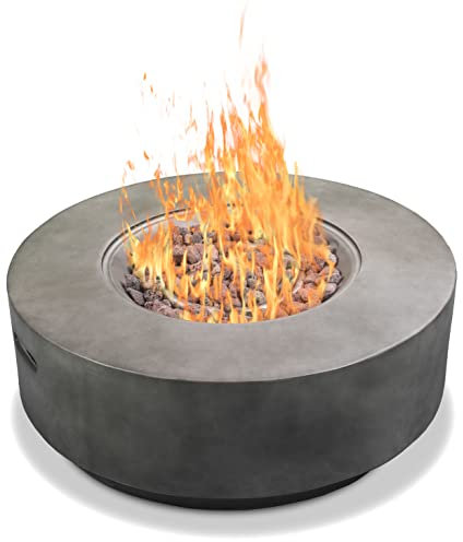 MDA Designs FUSION Dark Grey Lavish Garden & Patio Gas Fire Pit with Eco-Stone Finish - Fully Assembled