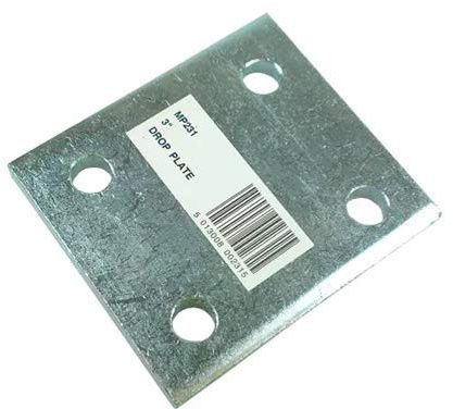 Heavy Duty 3 Drop Plate, Tow Hitch, Tow Bar, Height, Silver, 3 inch, Maypole