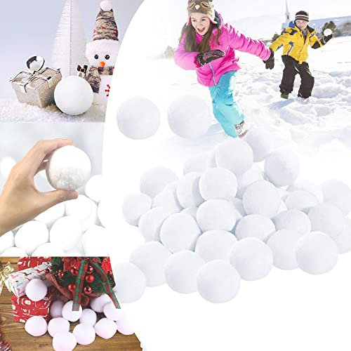 5cm Fake Snowballs White Realistic Artificial Snowballs,40Pcs Fake Snowball for Kids Indoor Snowballs Fight Game,Christmas Tree Decorations Xmas Fake Snow Balls for Children Adult Snowball Throw Games