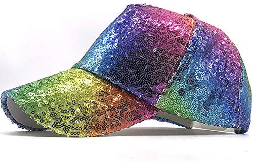 Casquette De Baseball Cap Femme Hat Homme Arc-en-Ciel Paillettes pour Femmes Été Coton Chapeau Filles Hip Hop Chapeau Fille Fête Chapea