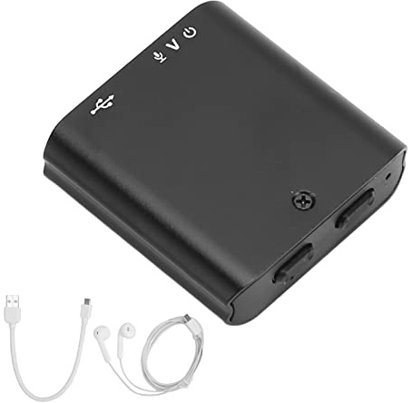 Röstinspelare, Röstaktiverad Inspelare, Ljudinspelare Med 110mAh Litiumbatteri, Röstaktiverad Inspelare för Föreläsningsmöten, Autospara, Högupplöst Brusreducering(16 GB)