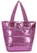 OBC ITALYSHOP24 XXL Damen Tasche Nylontasche Shopper Reisetasche Handtasche Schultertasche Umhängetasche Beuteltasche Weekender Shopping Bag Reisetasche Rosa